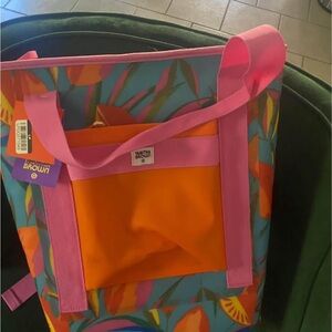 Santana Brown Vibrant Floral Tote Bag